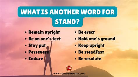 Stand Synonyms & Antonyms .